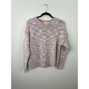 Gap Multi-Color Knit Sweater Womens M Acrylic/Cotton Crewneck Pullover Ribbed